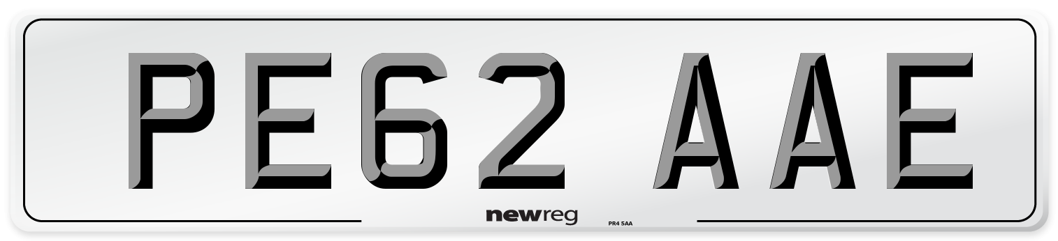 PE62 AAE Number Plate from New Reg